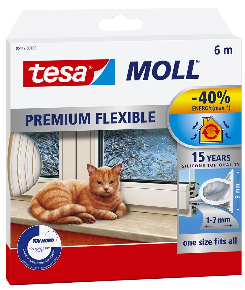 TÄTNINGSLIST 5417 TESA TRANSPARENT SJÄLVHÄF SILIKON 8,5MM 6M