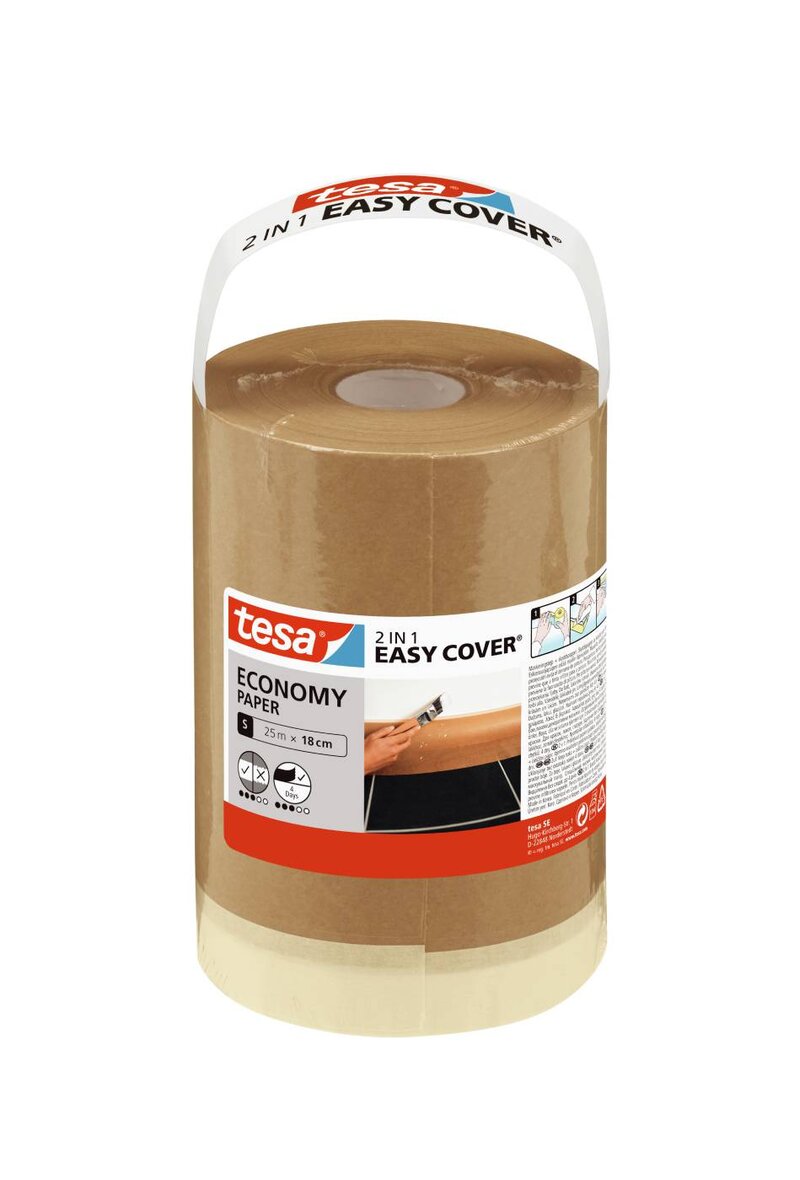 MASKERINGSFOLIE 56579 TESA EASYCOVER S REFILL PAPPER25MX0,18