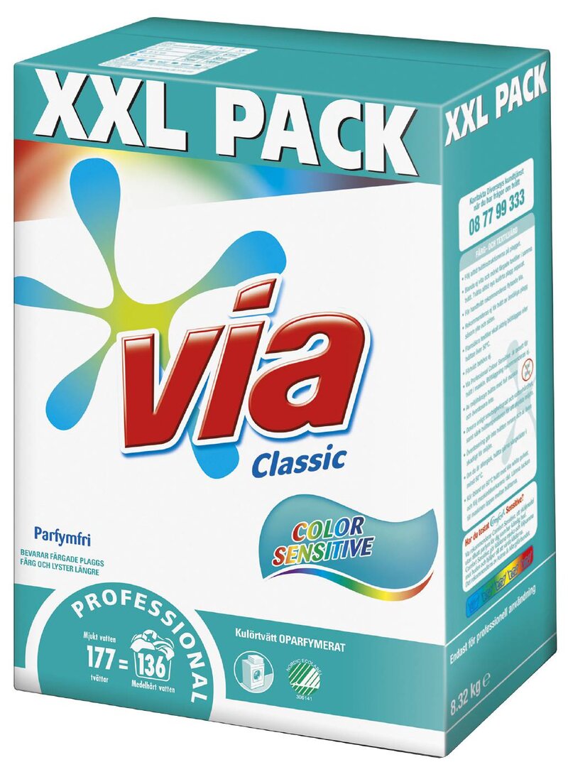 MASKINTVÄTTMEDEL  VIA PROFESSIONAL WHITE 8,32KG