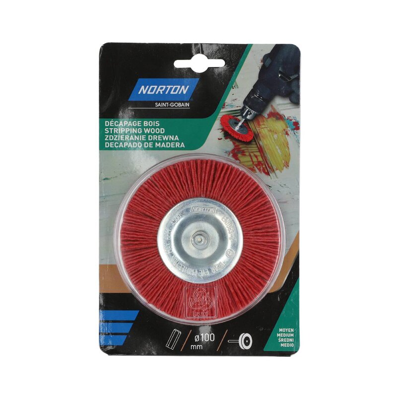 CIRKULÄRBORSTE NYLON NORTON RÖD 100MM