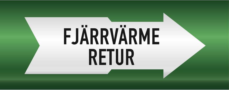 DEKAL 331601 RÖRMÄRKNING VVS FJÄRRVÄRME RETUR 160MM X 5M