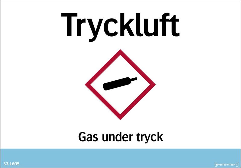 DEKAL 331605 RÖRMÄRKNING SLANGVINDA TRYCKLUFT 100X70MM