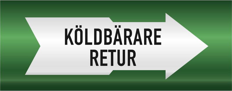 DEKAL 331611 RÖRMÄRKNING VVS KÖLDBÄRARE RETUR 160MM X 5M