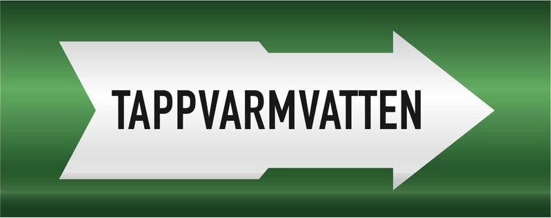 DEKAL 331631 RÖRMÄRKNING VVS TAPPVARMVATTEN 160MM X 5M