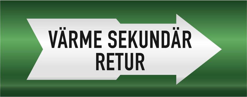 DEKAL 331661 RÖRMÄRKNING VVS VÄRME SEK. RETUR 160MM X 5M