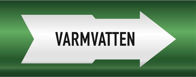 DEKAL 331671 RÖRMÄRKNING VVS VARMVATTEN 160MM X 5M