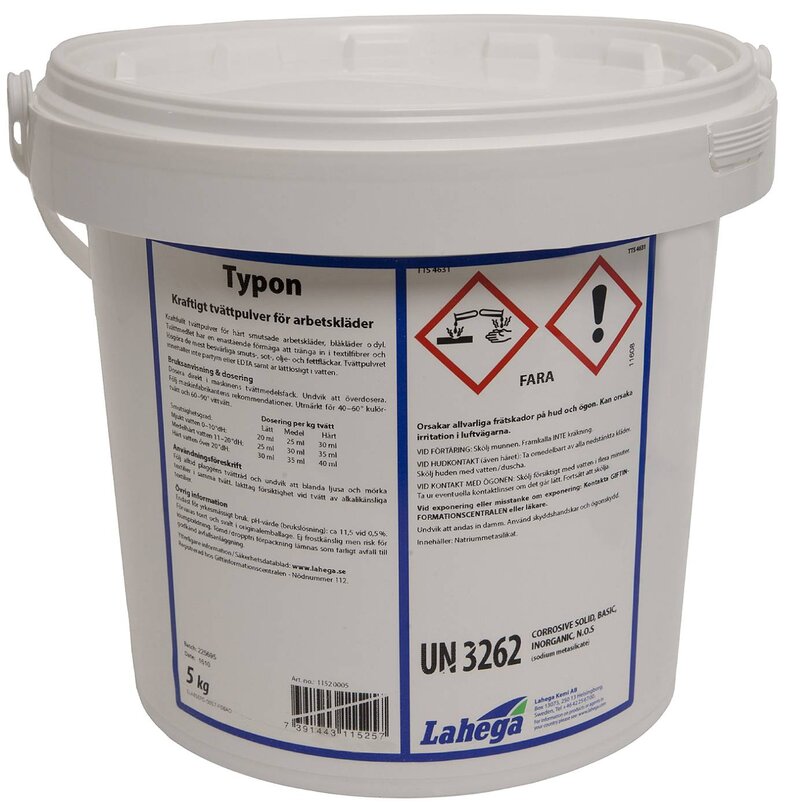TVÄTTPULVER FÖR ARBETSKLÄDER TYPON LAHEGA 5KG
