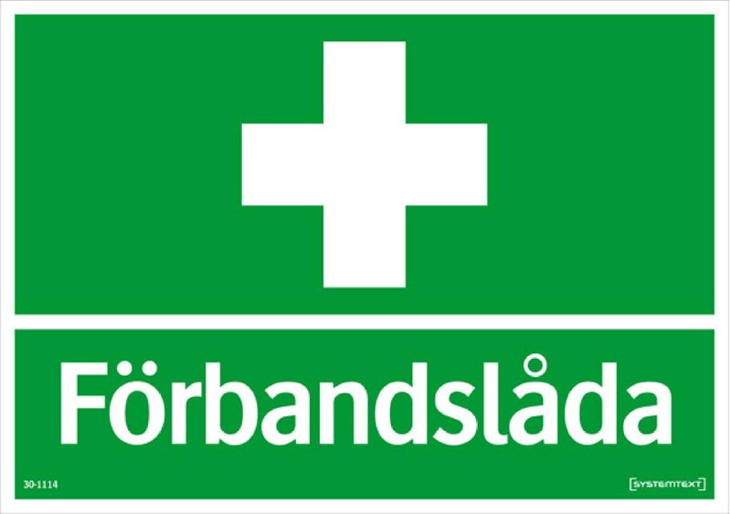 SKYLT 301114 NÖD FÖRBANDSLÅDA A4 210X297MM