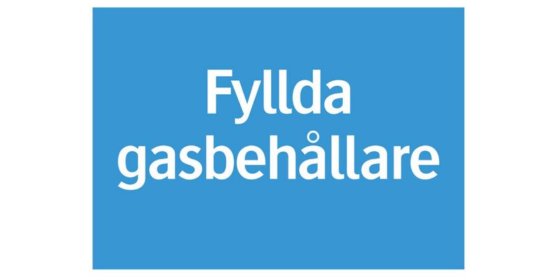 SKYLT 346514 PÅBUD FYLLDA GASBEHÅLLARE 210X297MM