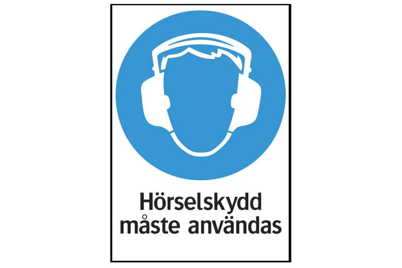 SKYLT 352714 PÅBUD HÖRSELSKYDD 210X297MM
