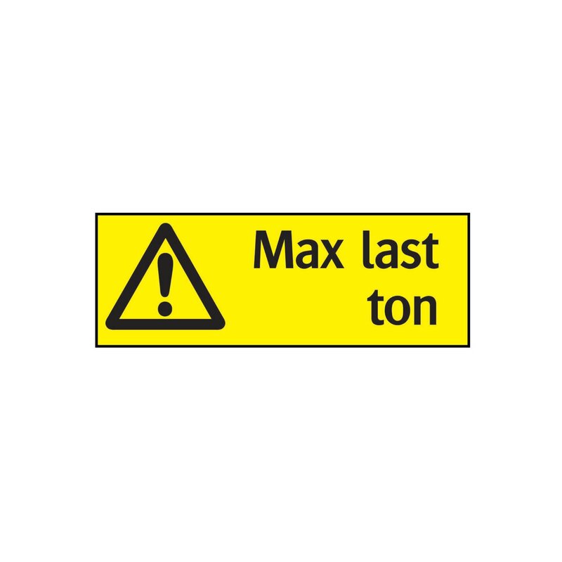 SKYLT 353022 VARNING MAX LAST...TON 210X594MM