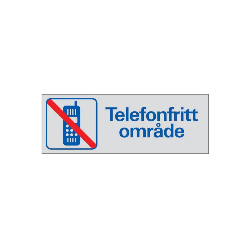 SKYLT 384450 SYMBOLSKYLT TELEFONFRITT OMRÅD 225X80MM