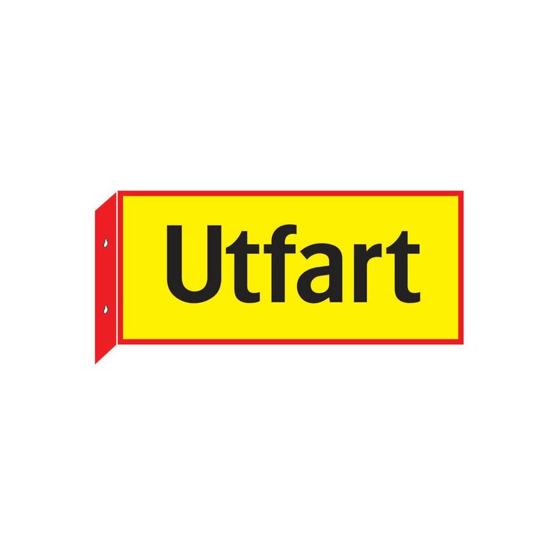 SKYLT 354852 TRAFIK UTFART DUBBELSIDIG 450X200MM