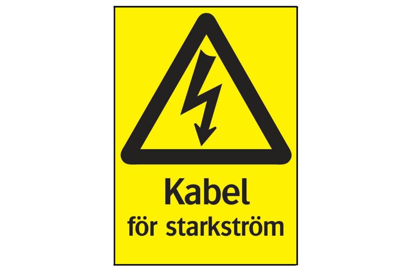 SKYLT 331416 VARNING EL KABEL F STARKSTRÖM 105X148MM