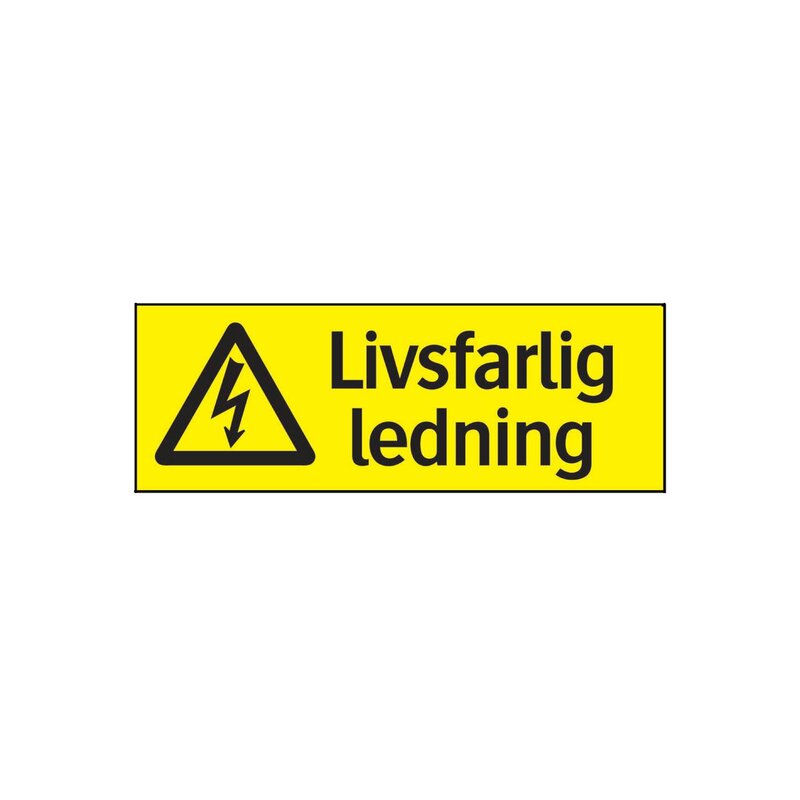 SKYLT 332424 VARNING EL LIVSFARLIG LEDNING 297X105MM