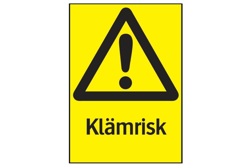SKYLT 344114 VARNING KLÄMRISK 210X297MM