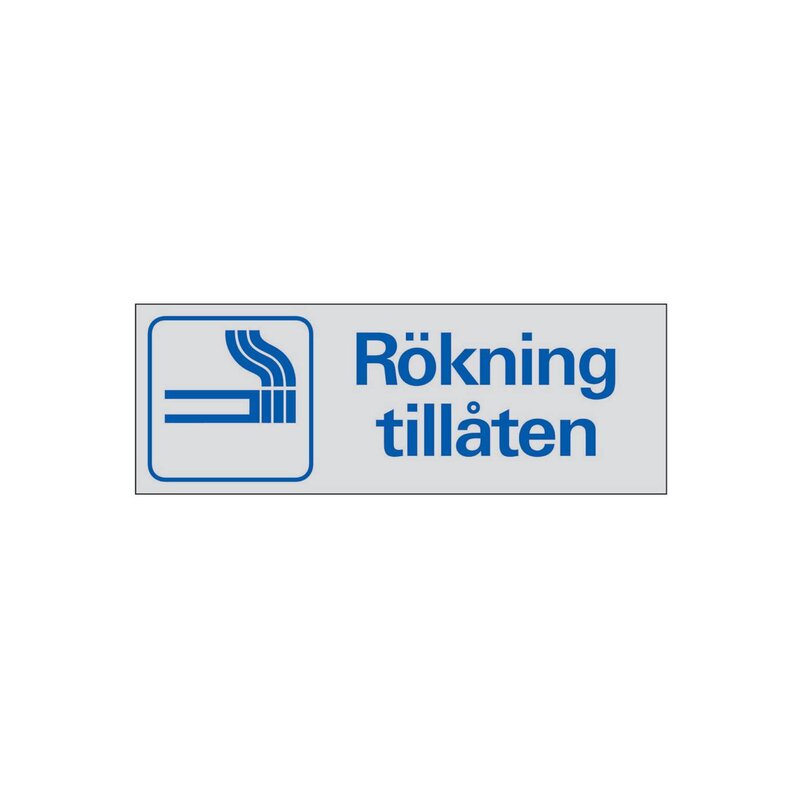 SKYLT 388150 SYMBOLSKYLT RÖKNING TILLÅTEN 225X80MM