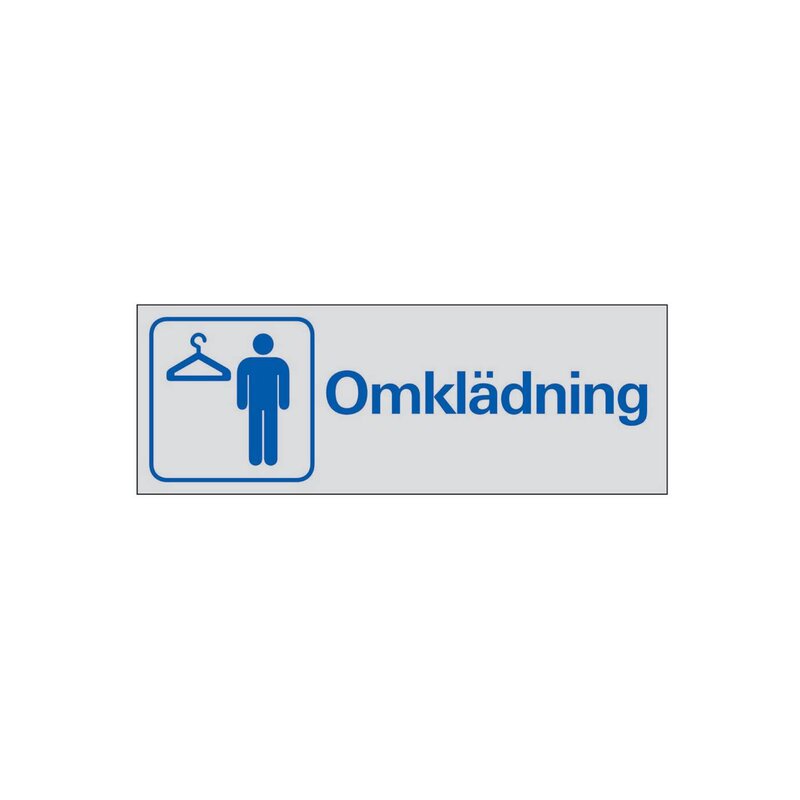 SKYLT 387450 SYMBOLSKYLT OMKLÄDNING HERR 225X80MM