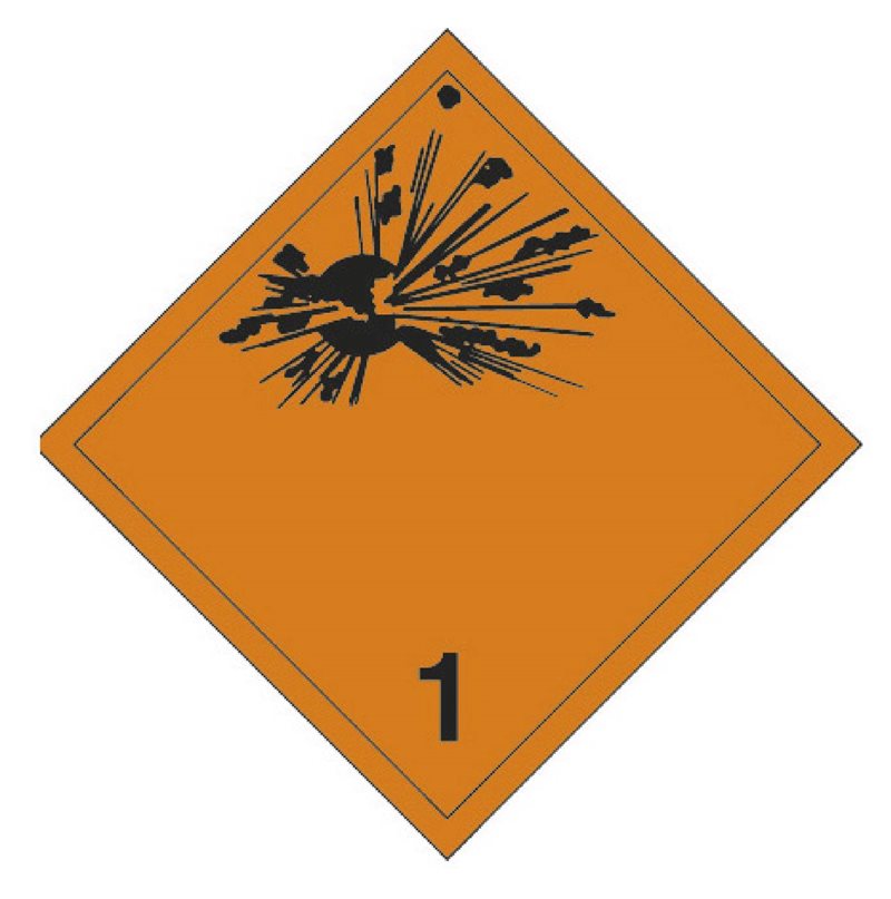 SKYLT 370150 TRAFIK ADR EXPLOSIONRISK NR 1 100X100MM