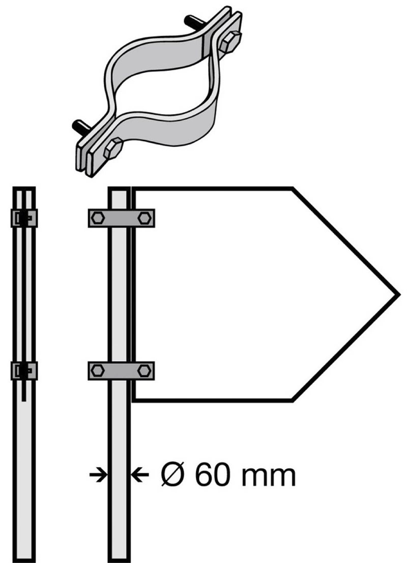 STOLPFÄSTE PIL 359487 GATUNAMNSKLAMMER DUBBEL 60MM