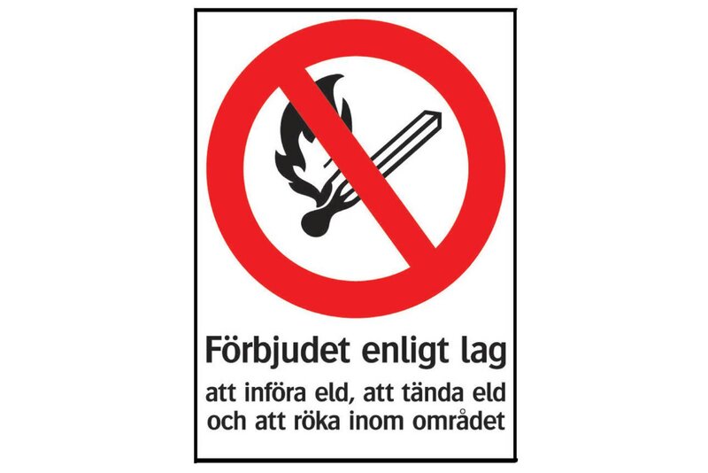 SKYLT 345814 FÖRBUD FÖRBJUDET ENLIGT LAG 210X297MM