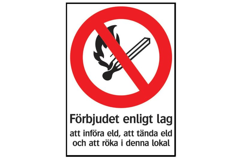 SKYLT 345914 FÖRBUD FÖRBJUDET ENLIGT LAG 210X297MM