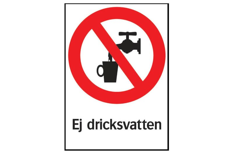 SKYLT 347114 FÖRBUD EJ DRICKSVATTEN 210X297MM