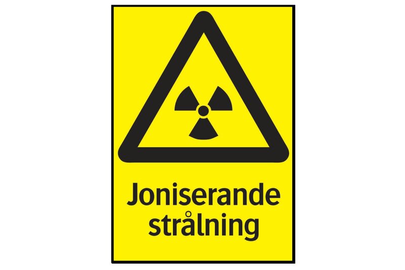 SKYLT 347914 VARNING JONISERANDE STRÅLNING 210X297MM