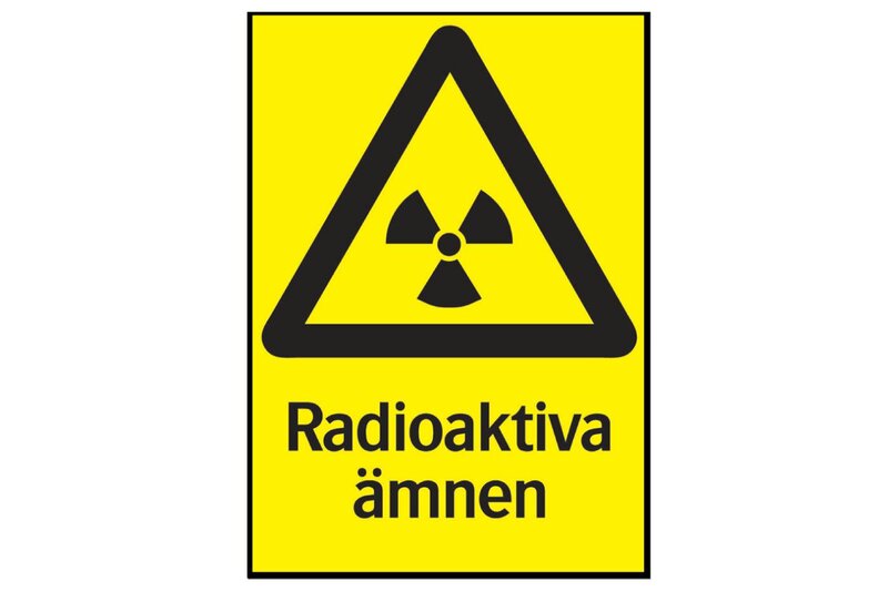 SKYLT 348014 VARNING RADIOAKTIVA ÄMNEN 210X297MM