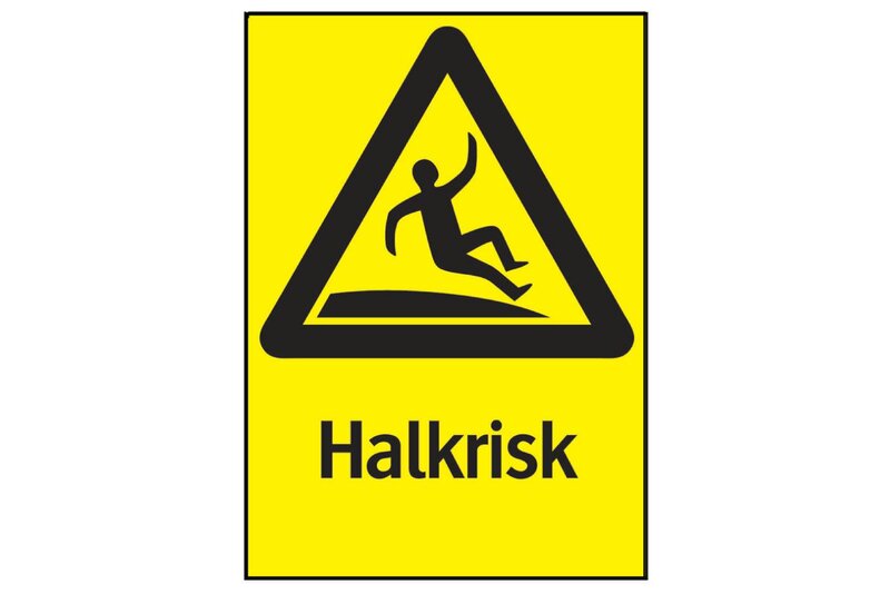 SKYLT 343214 VARNING HALKRISK 210X297MM
