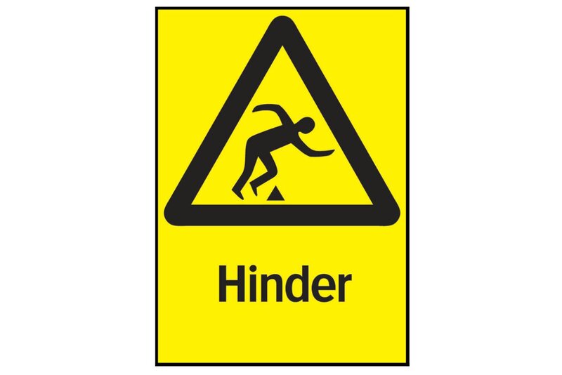 SKYLT 348914 VARNING HINDER 210X297MM