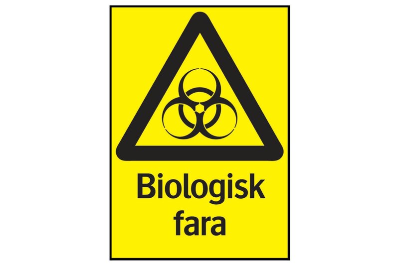 SKYLT 349014 VARNING BIOLOGISK FARA 210X297MM
