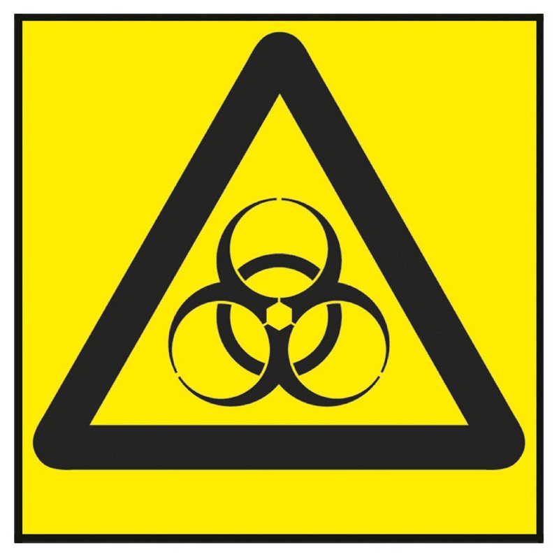 DEKAL 363750 VARNING BIOLOGISK FARA 80X80MM