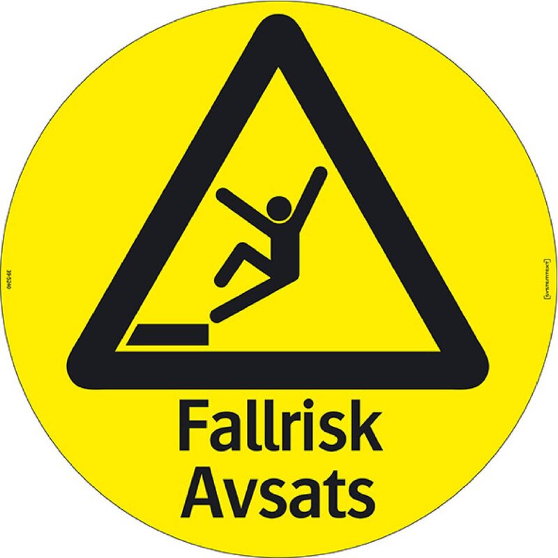 SKYLT 395240 AVSATS FALLRISK 410X410MM