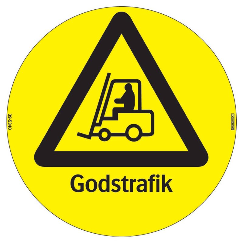 SKYLT 395340 VARNING GODSTRAFIK DIA410MM