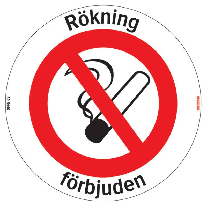 SKYLT 395440 RÖKNING FÖRBJUDEN 410X410MM