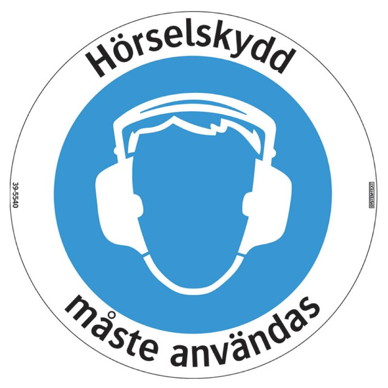 SKYLT 395540 HÖRSELSKYDD MÅSTE ANVÄNDAS DIA410MM