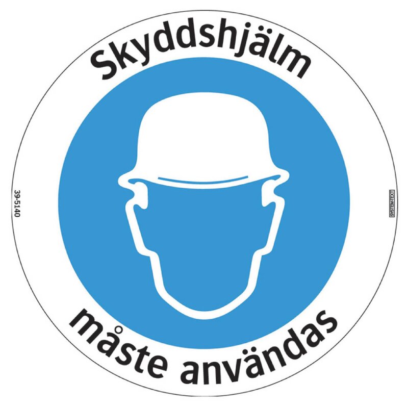 SKYLT 395140 SKYDDSHJÄLM MÅSTE BÄRAS DIA410MM