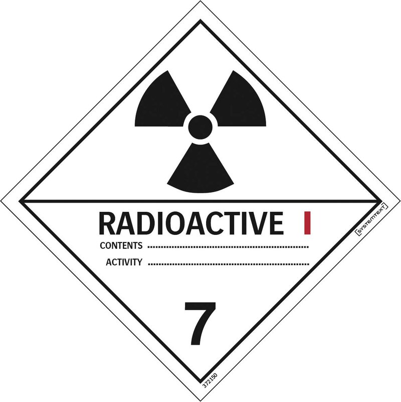 DEKAL 372150 TRAFIK ADR RADIOAKTIVA ÄMNEN NR 7A 100X100MM