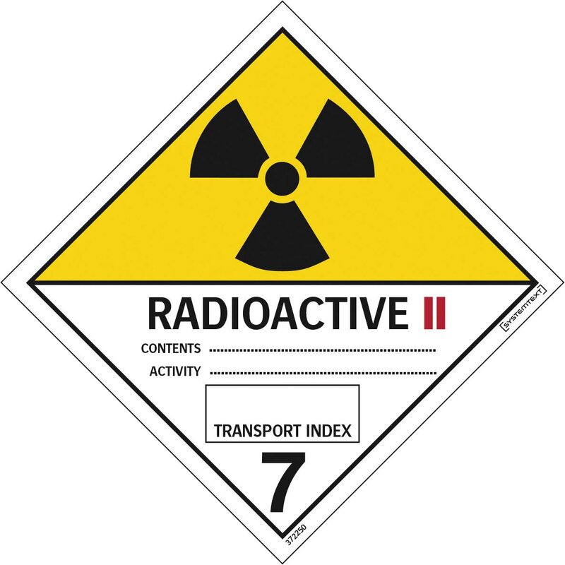 DEKAL 372250 TRAFIK ADR RADIOAKTIVA ÄMNEN NR 7B 100X100MM