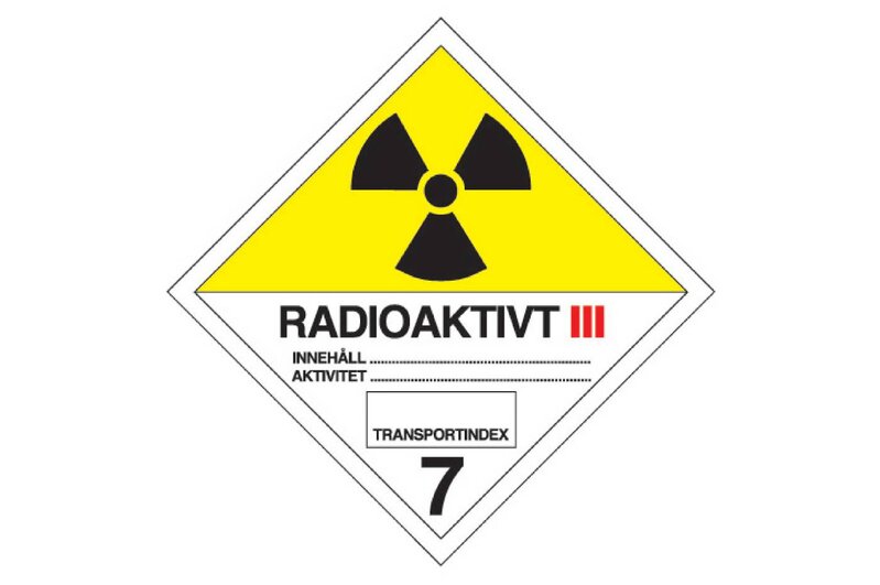 DEKAL 372350 TRAFIK ADR RADIOAKTIVA ÄMNEN NR 7C 100X100MM