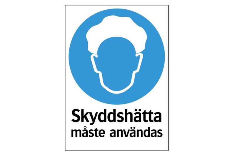 SKYLT 336714 PÅBUD SKYDDSHÄTTA MÅSTE ANVÄND 210X297MM