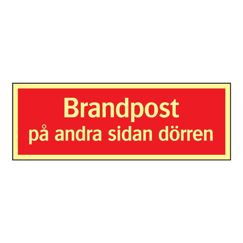 SKYLT 522625 GLOWLITE NOVA BRANDPOST PÅ... 210X74MM