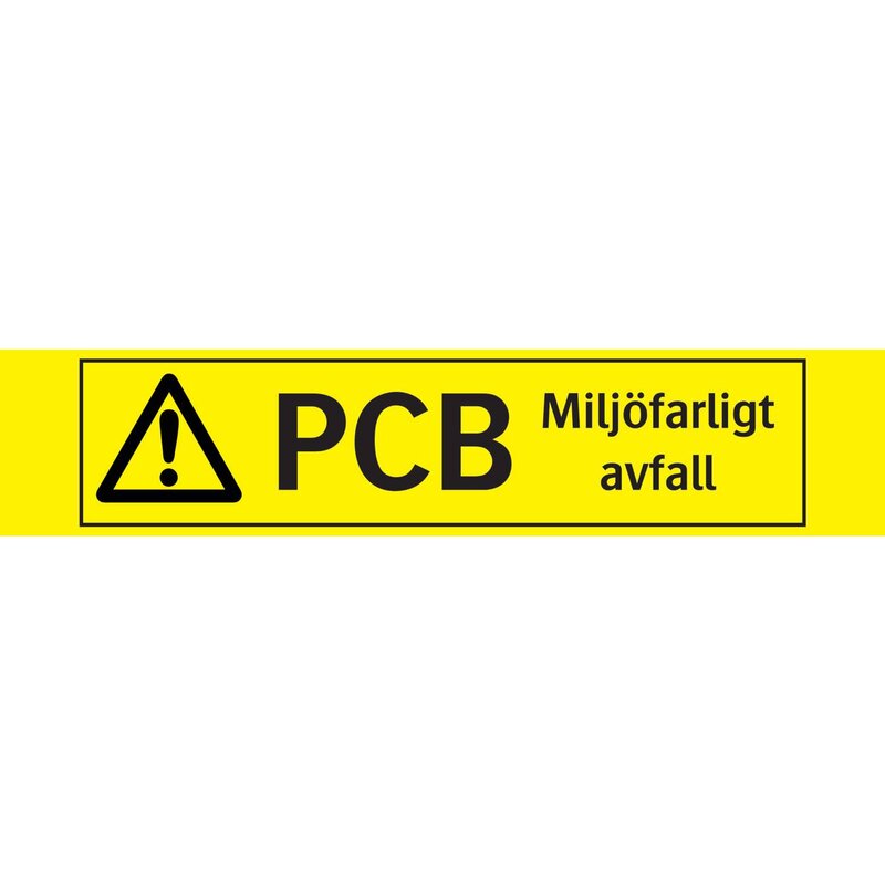 VARNINGSTEJP 339068 PCB MILJÖFARLIGT AVFALL 50MMX66M