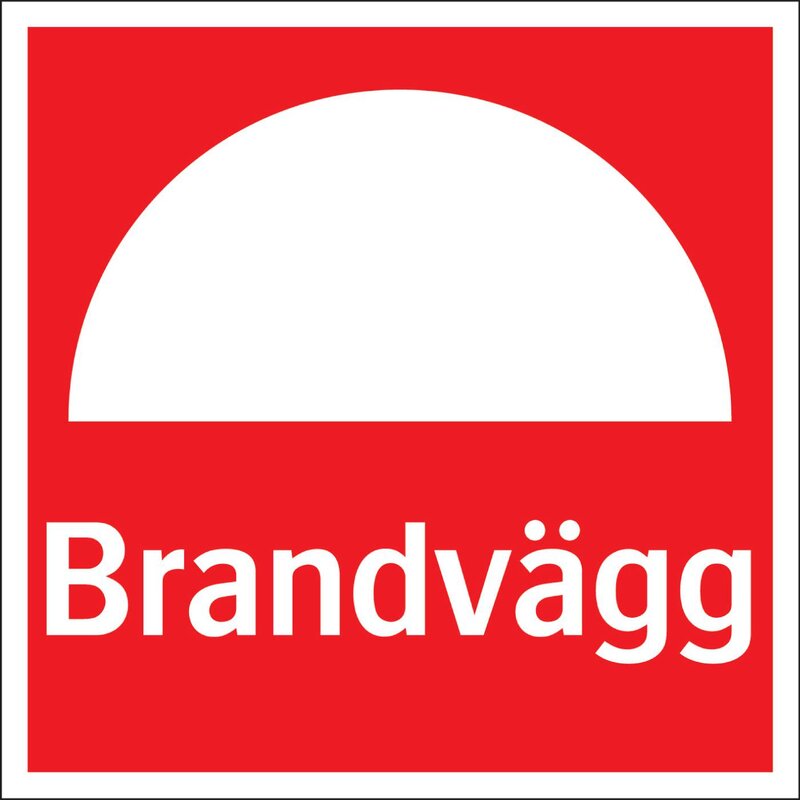 SKYLT 311255 BRAND BRANDVÄGG M REFLEX 150X150MM