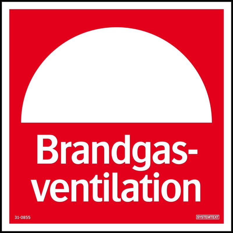 SKYLT 310855 BRANDGAS VENTILATION M REFLEX 150X150MM