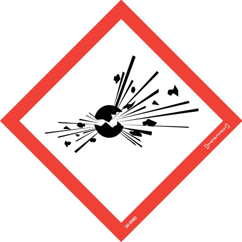 DEKAL 360980 TRAFIK FAROSYMBOL EXPLOSIVA ÄMNEN 80X80MM