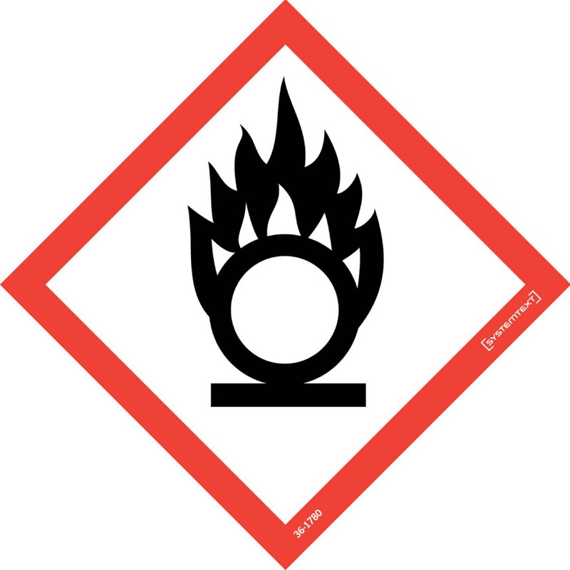 DEKAL 361780 TRAFIK FAROSYMBOL OXIDERANDE ÄMNEN 80X80MM