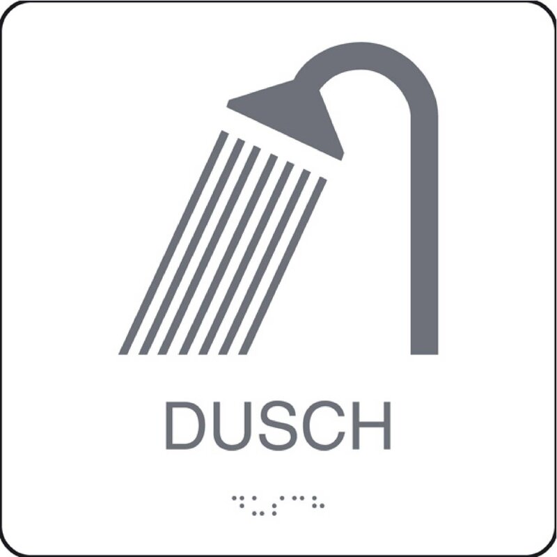 SKYLT 230610 TRIVSEL DUSCH VIT TAKTIL 150X150MM