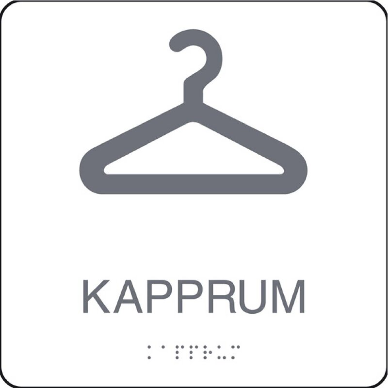 SKYLT 231210 TRIVSEL KAPPRUM VIT TAKTIL 150X150MM